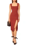 Reformation Cassi Sheath Dress In Terracotta