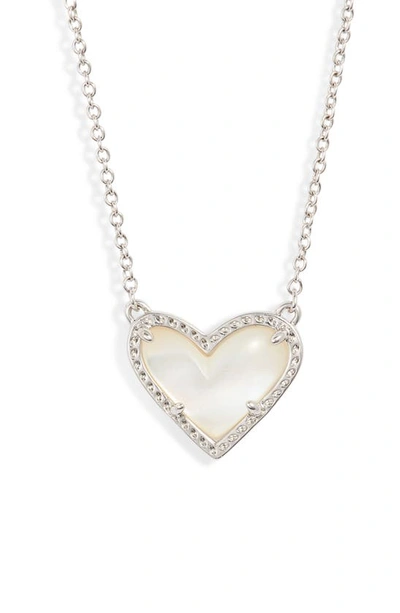 Kendra Scott Ari Heart Pendant Necklace In Ivory Mother Of Pearl