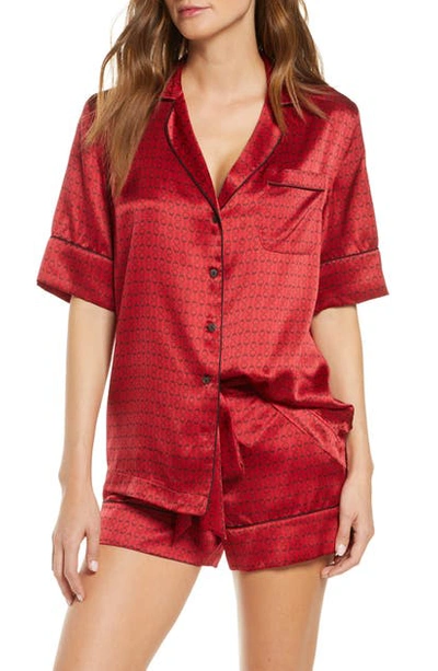 Kiki De Montparnasse Silk Short Pajamas In Red