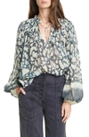 ULLA JOHNSON YULIA FLORAL BALLOON SLEEVE BLOUSE,PS200224