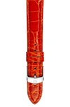 Michele 18mm Genuine Alligator Watch Strap In Orange