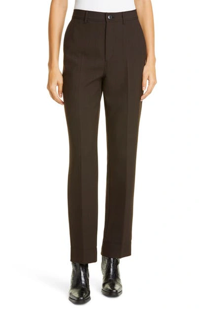 Ganni High Waist Suiting Pants In Mole