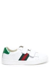 Gucci Teen Web-detail Touch-strap Sneakers In White