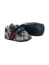 GUCCI Gucci Black Sneakers With Logo Press And Multicolor Details