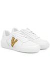 VERSACE ILUS VIRTUS LEATHER SNEAKERS,P00432632