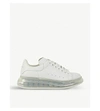 ALEXANDER MCQUEEN MENS WHITE SHOW TRANSPARENT-SOLE LEATHER TRAINERS 9