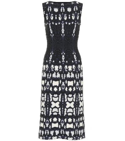Alaïa Women's Abstract Leopard Print Knit Sheath Dress In Blue Black Multi