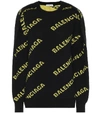 BALENCIAGA LOGO-JACQUARD WOOL-BLEND jumper,P00437280