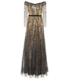 MARCHESA NOTTE OFF-THE-SHOULDER SEQUINED GOWN,P00443298