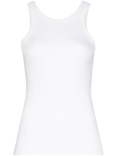 Totême Ribbed Cotton Blend Tank Top In White