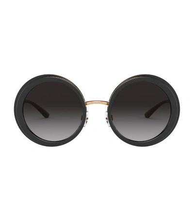 Dolce & Gabbana Round Propionate Gradient Sunglasses In Black/grey Gradient