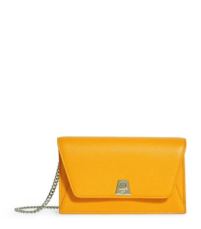 Akris Mini Anouk Envelope Leather Crossbody Bag In Amber