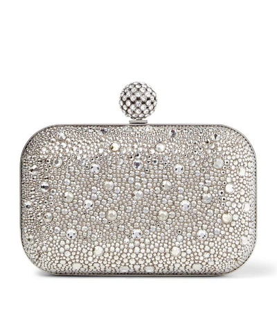 Jimmy Choo Cloud Crystal Embellished Clutch Bag In Nude/crystal