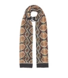 BURBERRY PYTHON PRINT SILK CHIFFON SCARF,15118562