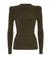 BALMAIN BUTTON-EMBELLISHED KNIT SWEATER,14983941