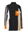 BURBERRY COLOUR-BLOCK SILK SHIRT,14951630