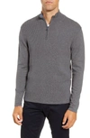 Zachary Prell Higgins Quarter Zip Sweater In Pewter