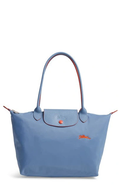 Longchamp Le Pliage Club Small Shoulder Tote In Blue Mist