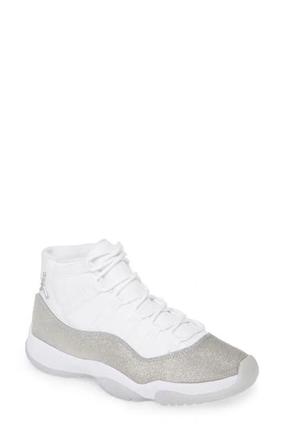 Jordan 11 Retro Sneaker In White/ Metallic Silver/ Gray
