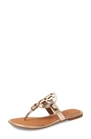 Tory Burch Miller Flip Flop In Rose Gold / Tan