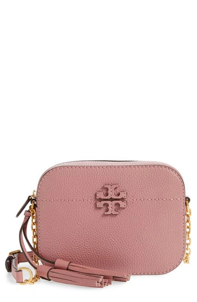 Tory Burch Mcgraw Shoulder Bag In Rose-pink Leather In Rosa