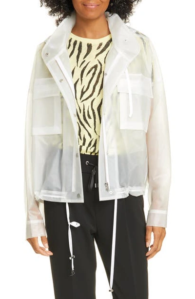 Atm Anthony Thomas Melillo Women's Rubbed Hooded Rain Jacket In Clear