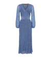 Missoni Wrap-effect Metallic Crochet-knit Midi Dress In Blue