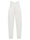 Attico Butterfly-insert High-waist Leather Trousers In White