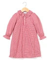 Petite Plume Kids' Victoria Ruffle-collar Gingham Nightgown, Size 6m-14 In Red Mini Gingham