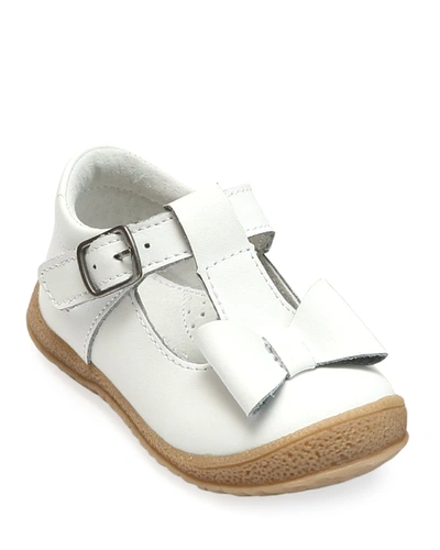 L'amour Shoes Emma Bow T-strap Mary Jane, Baby/toddler/kids In White