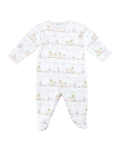 Kissy Kissy Kids' Noah's Ark Printed Footie Pajamas In Pink