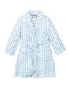 Petite Plume Unisex Gingham Robe - Little Kid, Big Kid In Blue Gingham