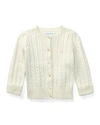 Ralph Lauren Kids' Girls' Cable-knit Cardigan - Baby In Warm White