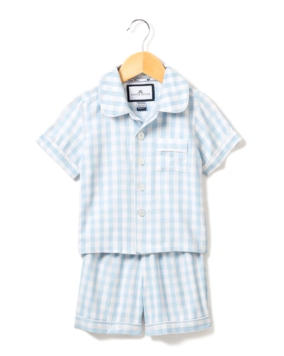 Petite Plume Unisex Classic Sleep Shorts Set - Baby, Little Kid, Big Kid In Blue
