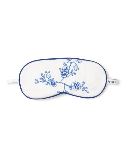 Petite Plume Kids' Floral Eye Mask In White/blue Floral
