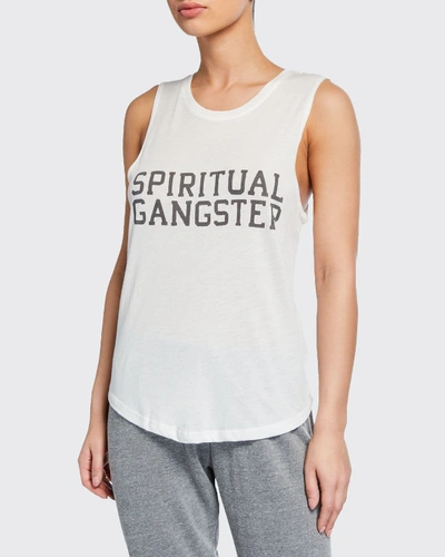 Spiritual Gangster Logo Varsity Muscle Tank In Stardust