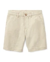 Polo Ralph Lauren Boy's Logo Embroidered Flat Front Chino Shorts In Sand