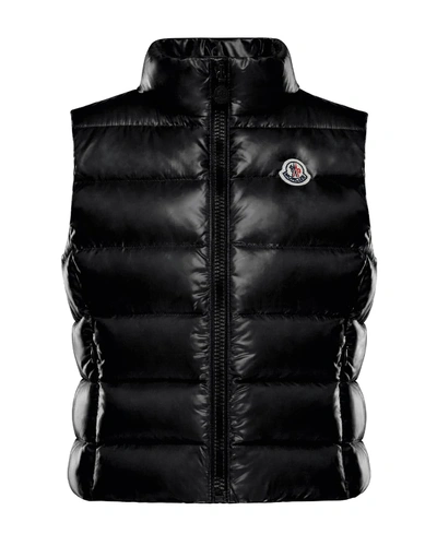 Moncler Girl's Ghany Quilted Zip-front Vest In Black