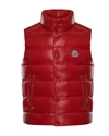 Moncler Quilted Nylon Snap-front Puffer Vest, Size 4-6 In Red