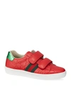 Gucci Gg Supreme Leather Sneakers, Toddler/kids In Red