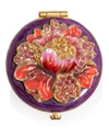 Jay Strongwater Brocade Floral Round Compact In Multi