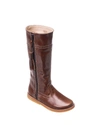 Elephantito Girl's Patent Leather Riding Boots In Brown