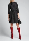 Carolina Herrera Bracelet Sleeve Silk Shirtdress In Black