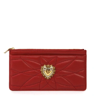 Dolce & Gabbana Devotion Long Card Case In Red