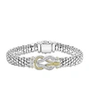 Lagos Sterling Silver And 18k Gold Newport Diamond Caviar Bracelet In Diamond