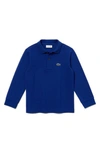 Lacoste Kids' Toddler, Little And Big Boys Long Sleeve Petit Pique Polo Shirt In Captain Blue