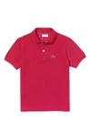 Lacoste Kids' Pique Cotton Polo In Fairground Pink