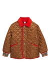 BURBERRY CULFORD ICON STRIPE TRIM DIAMOND QUILTED JACKET,8018030