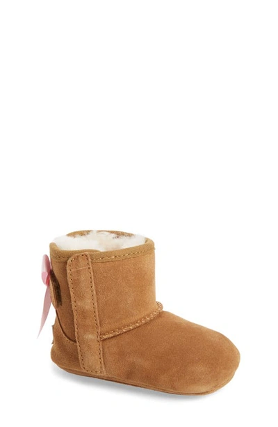 Ugg Kids Jesse Bow Ii Brown Suede Ankle Boots In Chestnut Brown