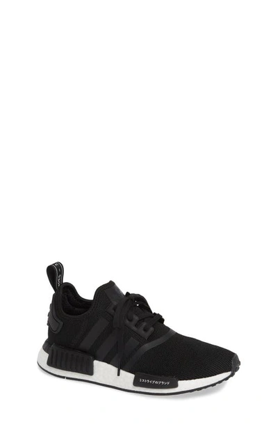 Adidas Originals Unisex Nmd R1 Knit Low-top Sneakers - Big Kid In Black/black/white